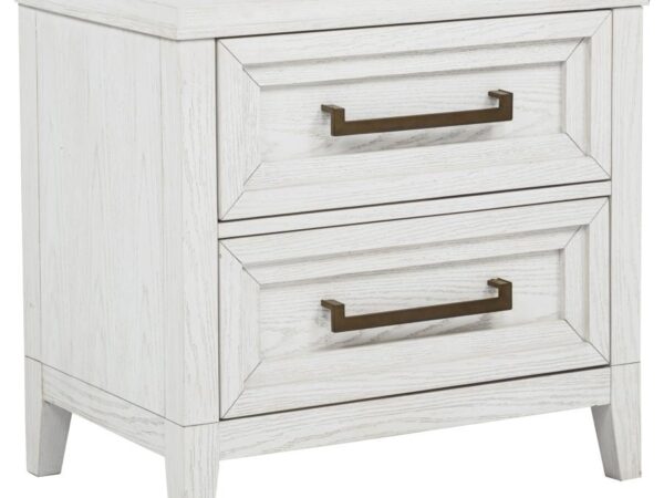 Marielle 2-drawer Nightstand Bedside Table Distressed White