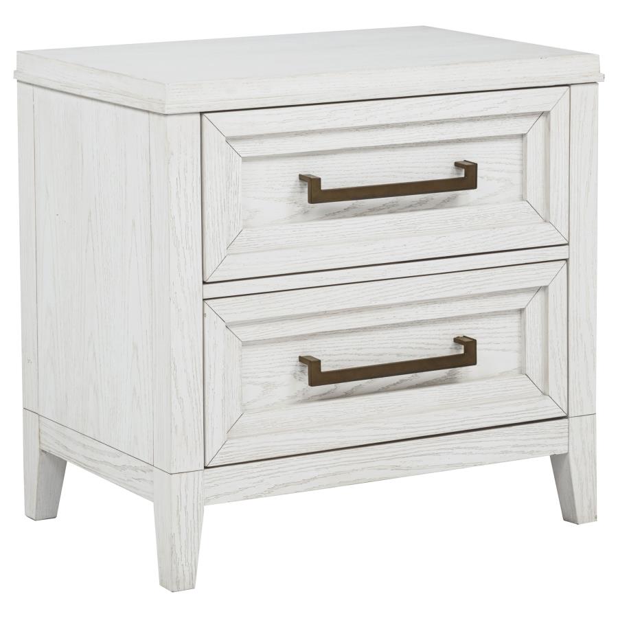 Marielle 2-drawer Nightstand Bedside Table Distressed White