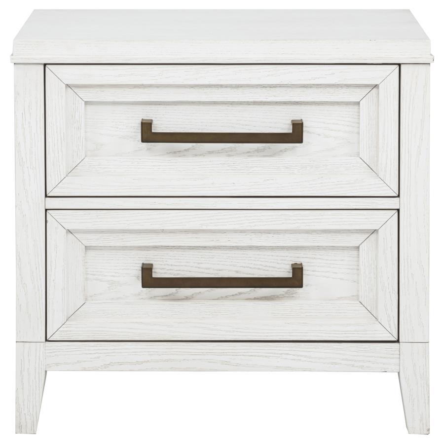 Marielle 2-drawer Nightstand Bedside Table Distressed White