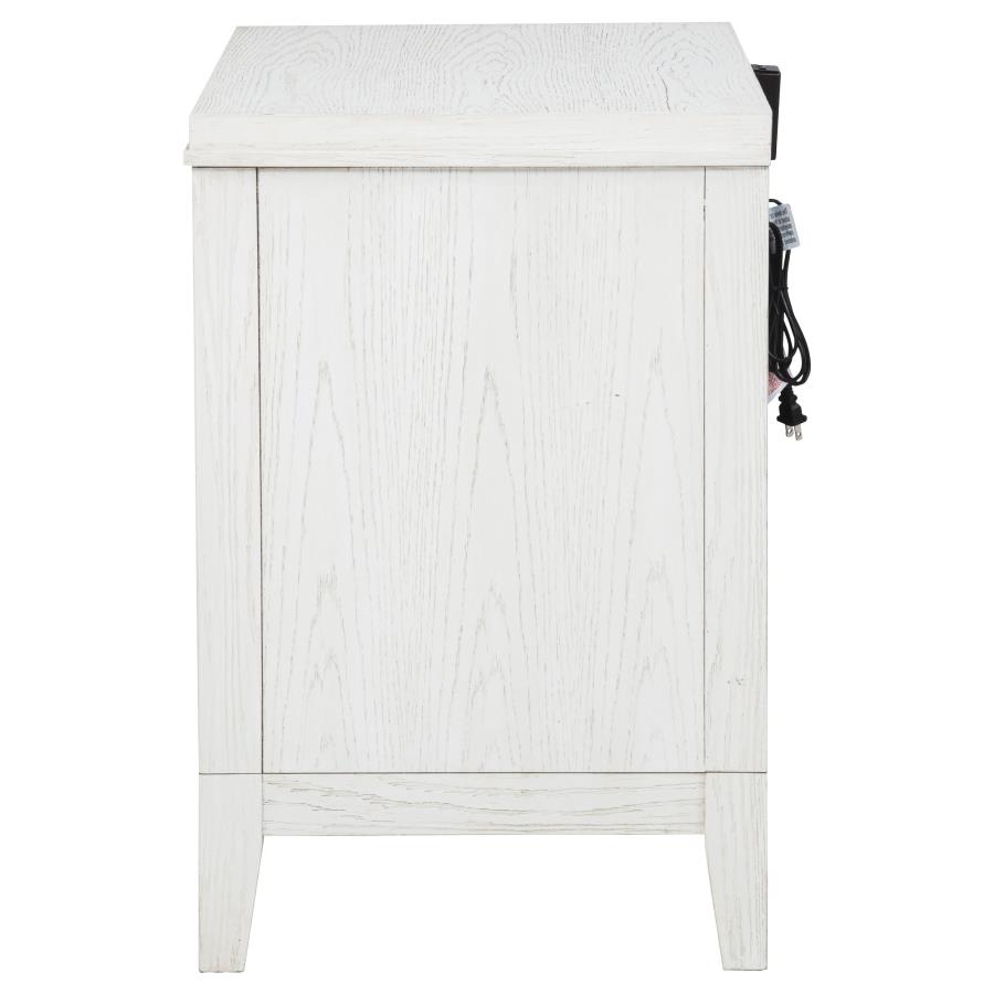Marielle 2-drawer Nightstand Bedside Table Distressed White