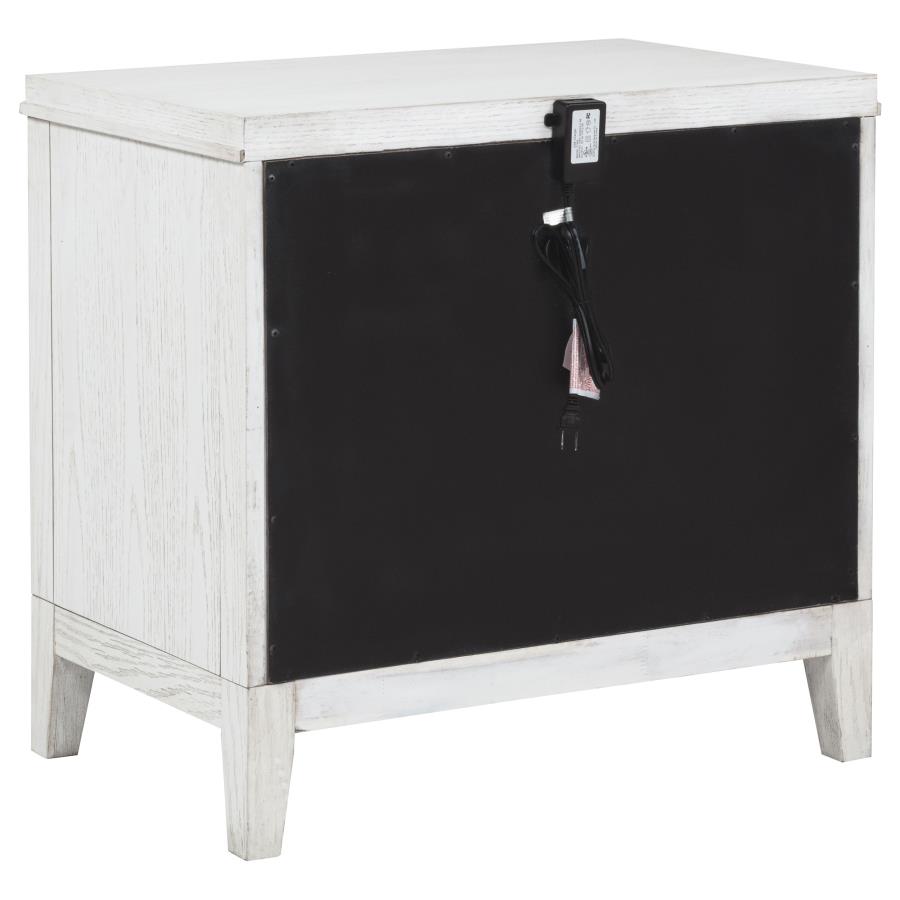 Marielle 2-drawer Nightstand Bedside Table Distressed White