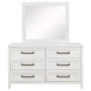 Marielle 6-drawer Dresser with Mirror Distressed White