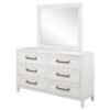 Marielle 6-drawer Dresser with Mirror Distressed White