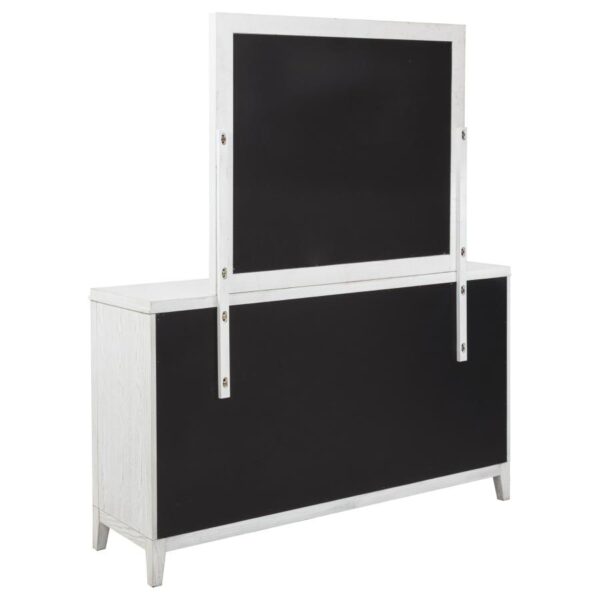 Marielle 6-drawer Dresser with Mirror Distressed White