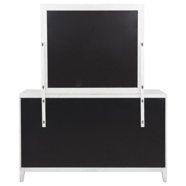 Marielle 6-drawer Dresser with Mirror Distressed White