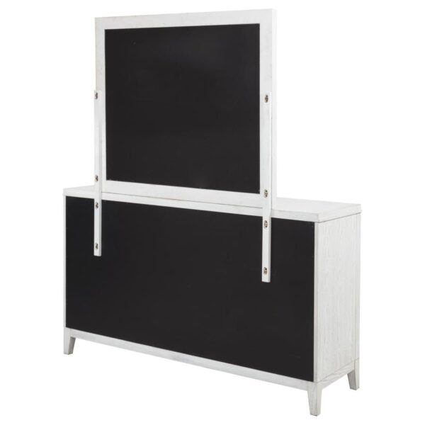 Marielle 6-drawer Dresser with Mirror Distressed White