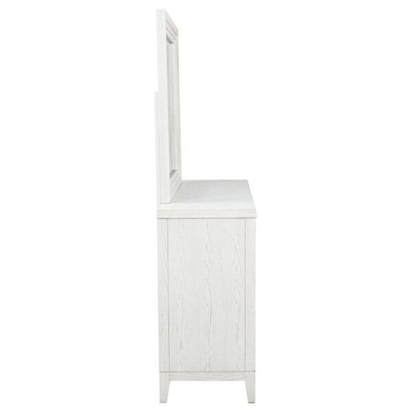 Marielle 6-drawer Dresser with Mirror Distressed White