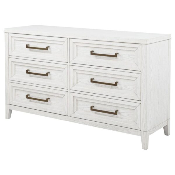 Marielle 6-drawer Bedroom Dresser Distressed White
