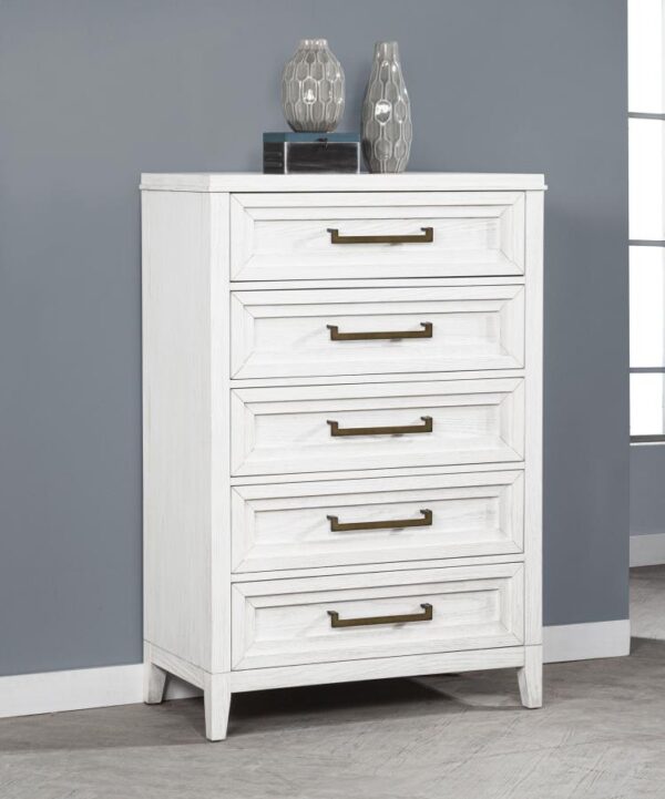 Marielle 5-drawer Bedroom Chest Distressed White
