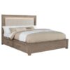 Kenora 56-inch Eastern King LED Storage Bed Barley Brown