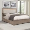 Kenora 56-inch California King LED Storage Bed Barley Brown