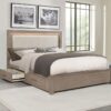 Kenora 56-inch California King LED Storage Bed Barley Brown