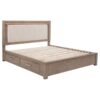 Kenora 56-inch California King LED Storage Bed Barley Brown