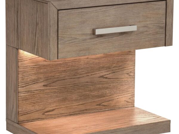 Kenora 1-drawer Nightstand Bedside Table Barley Brown