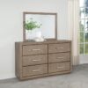 Kenora 6-drawer Dresser and Mirror Barley Brown