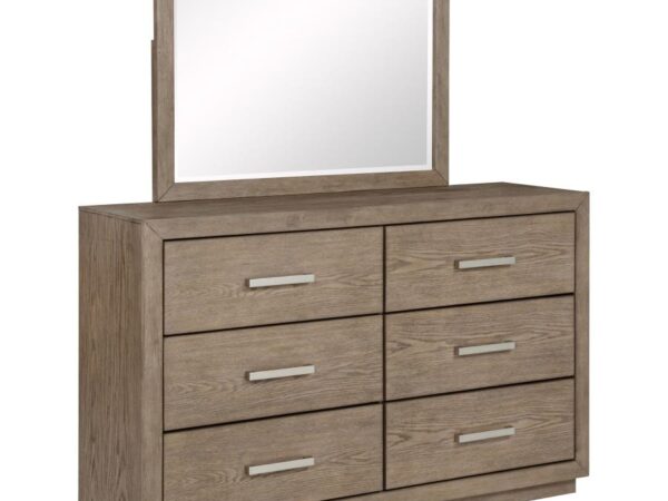 Kenora 6-drawer Dresser and Mirror Barley Brown