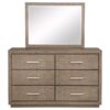 Kenora 6-drawer Dresser and Mirror Barley Brown