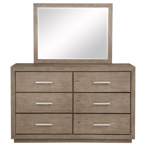 Kenora 6-drawer Dresser and Mirror Barley Brown