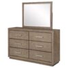 Kenora 6-drawer Dresser and Mirror Barley Brown
