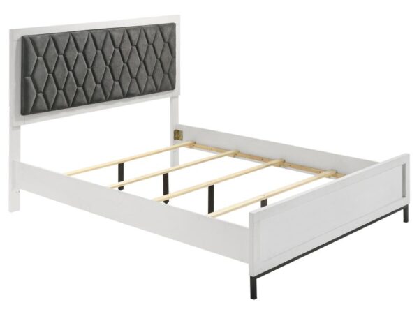 Sonora Queen Upholstered Panel Bed White