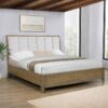 Granada Upholstered Eastern King Panel Bed Natural Pine