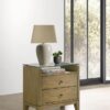 Granada 2-drawer Glass Top Nightstand Natural Pine