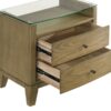 Granada 2-drawer Glass Top Nightstand Natural Pine