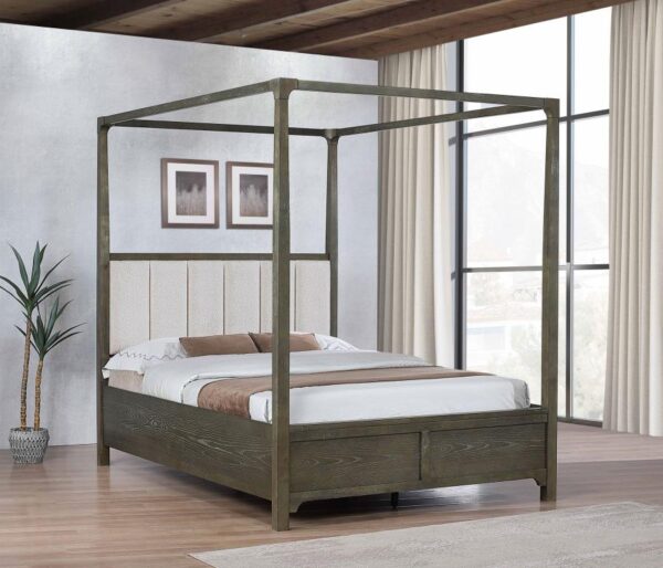 Gran Park Queen Canopy Bed Dark Cocoa