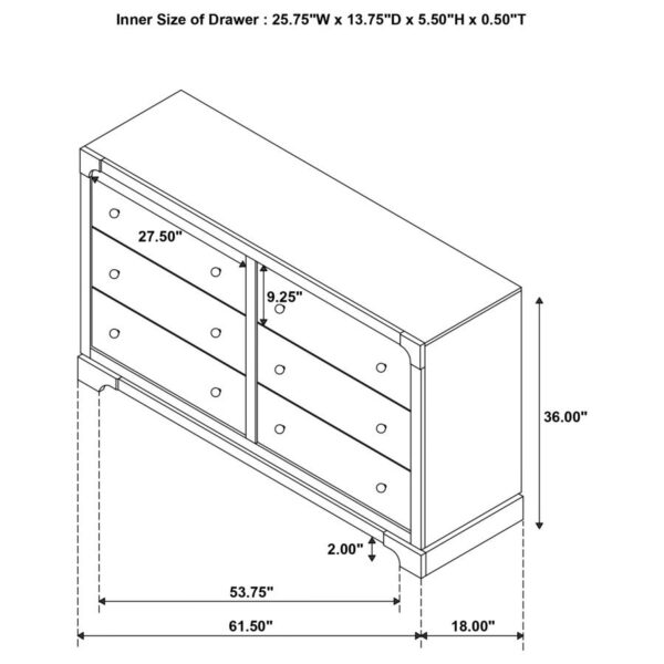 Gran Park 6-drawer Dresser Cabinet Dark Cocoa
