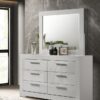 Ives 6-drawer Dresser and Mirror White High Gloss