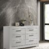 Ives 6-drawer Dresser Cabinet White High Gloss