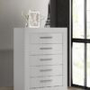 Ives 5-drawer Bedroom Chest of Drawers White High Gloss