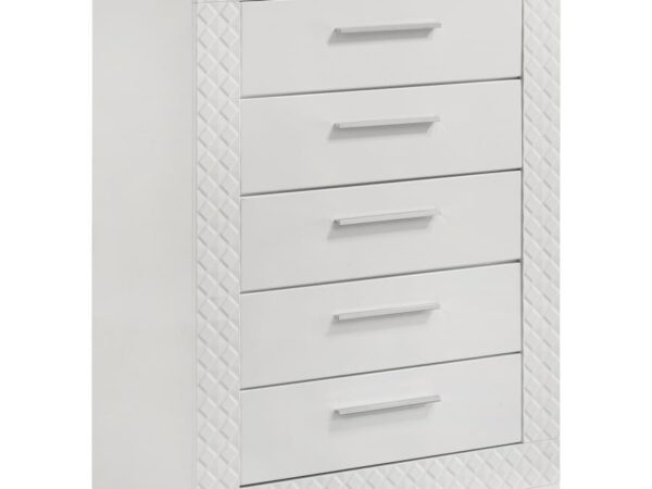 Ives 5-drawer Bedroom Chest of Drawers White High Gloss