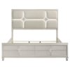 Olivia Eastern King Panel Bed LED Headboard Pearl White