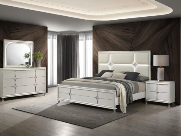 Olivia 4-piece California King Bedroom Set Pearl White