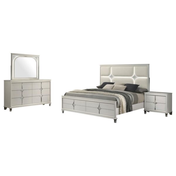 Olivia 4-piece California King Bedroom Set Pearl White