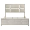 Olivia California King Panel Bed LED Headboard Pearl White