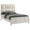 Olivia Queen Panel Bed LED Headboard Pearl White