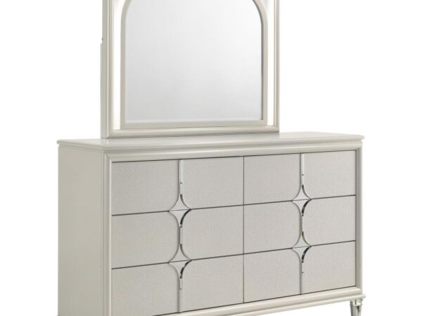 Olivia 6-drawer Dresser and LED Mirror Pearl White