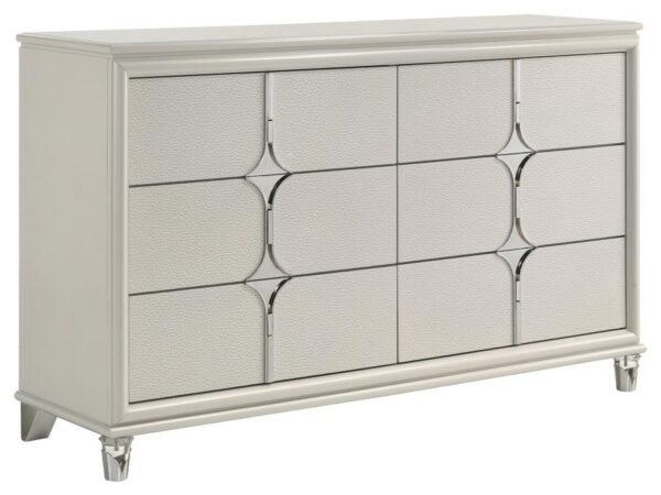 Olivia 6-drawer Dresser Cabinet Pearl White