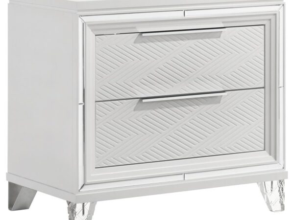 Marmore 2-drawer Nightstand Bedside Table White