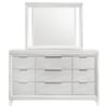 Marmore 9-drawer Dresser and LED Mirror White