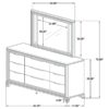 Marmore 9-drawer Dresser and LED Mirror White