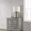 Ives 2-drawer Nightstand Bedside Table Grey High Gloss