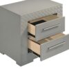 Ives 2-drawer Nightstand Bedside Table Grey High Gloss