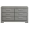 Ives 6-drawer Dresser Cabinet Grey High Gloss