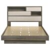 Fenwick Queen Bed Bookcase Headboard Grey Oak