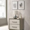 Fenwick 2-drawer Nightstand Bedside Table Grey Oak