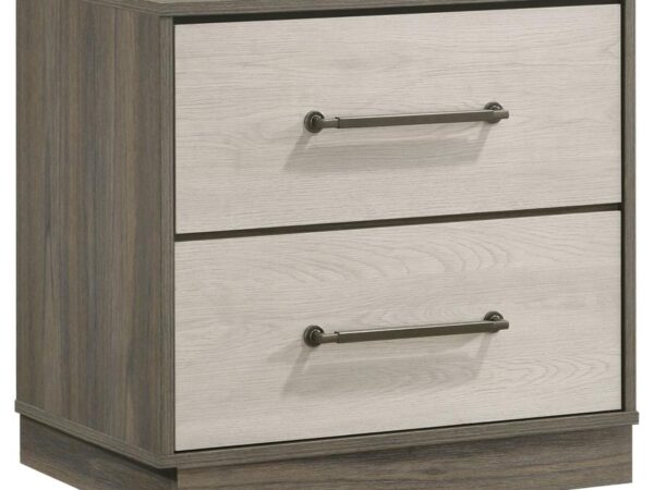 Fenwick 2-drawer Nightstand Bedside Table Grey Oak