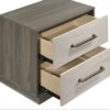 Fenwick 2-drawer Nightstand Bedside Table Grey Oak